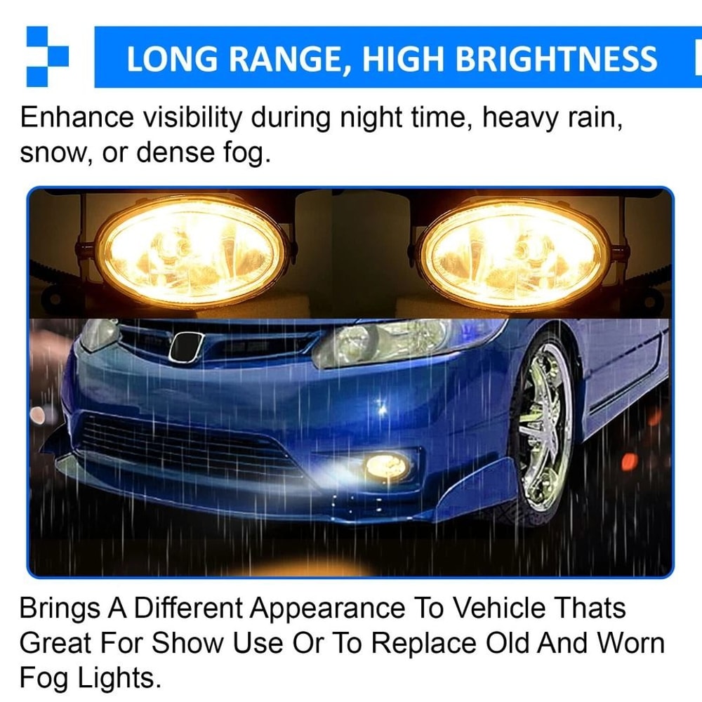 Clear Lens Bumper Fog Lights For Honda Civic Coupe With Wiring Switch 5