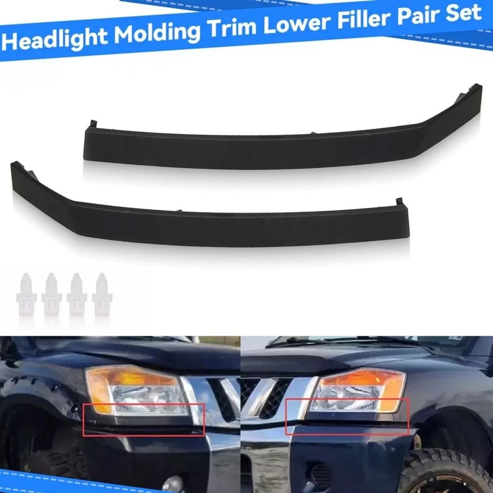 Premium Front Headlight Trim Replacement Lower Filler Cover For Armada 7