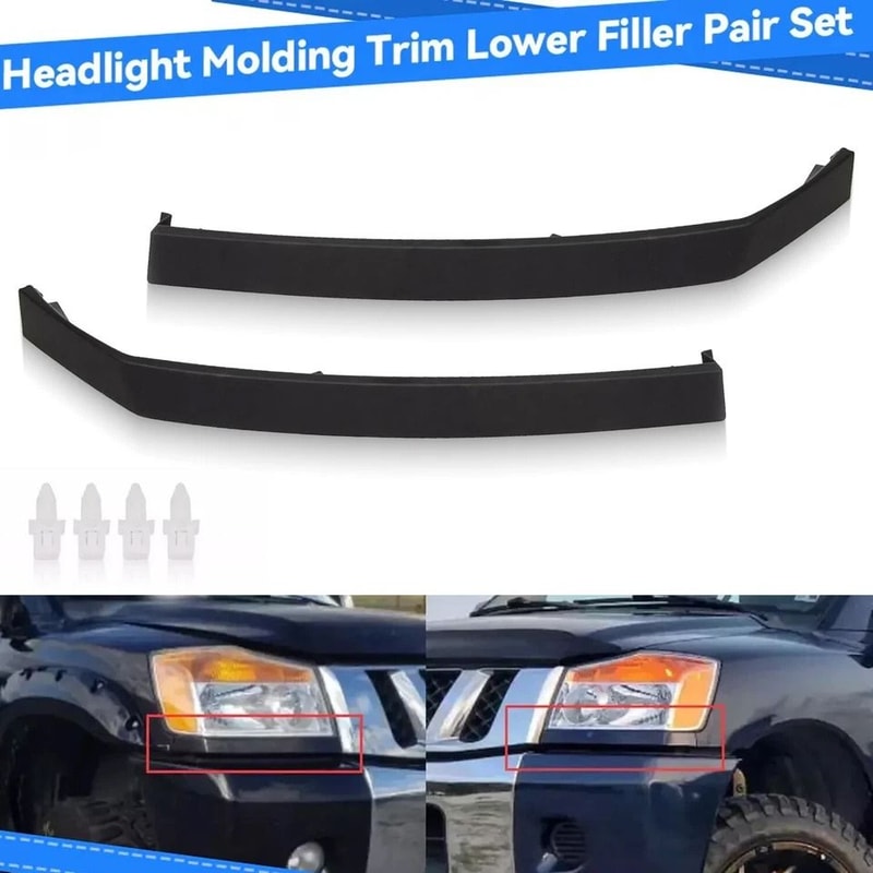 Premium Front Headlight Trim Replacement Lower Filler Cover For Armada 7