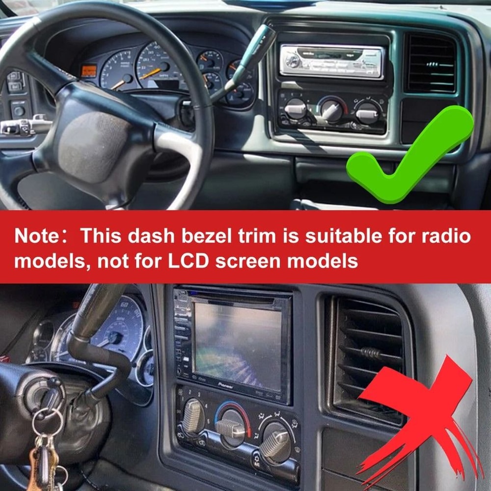 Dark Gray Direct Replacement Radio Dash Trim Bezel For Silverado Tahoe Sierra 2