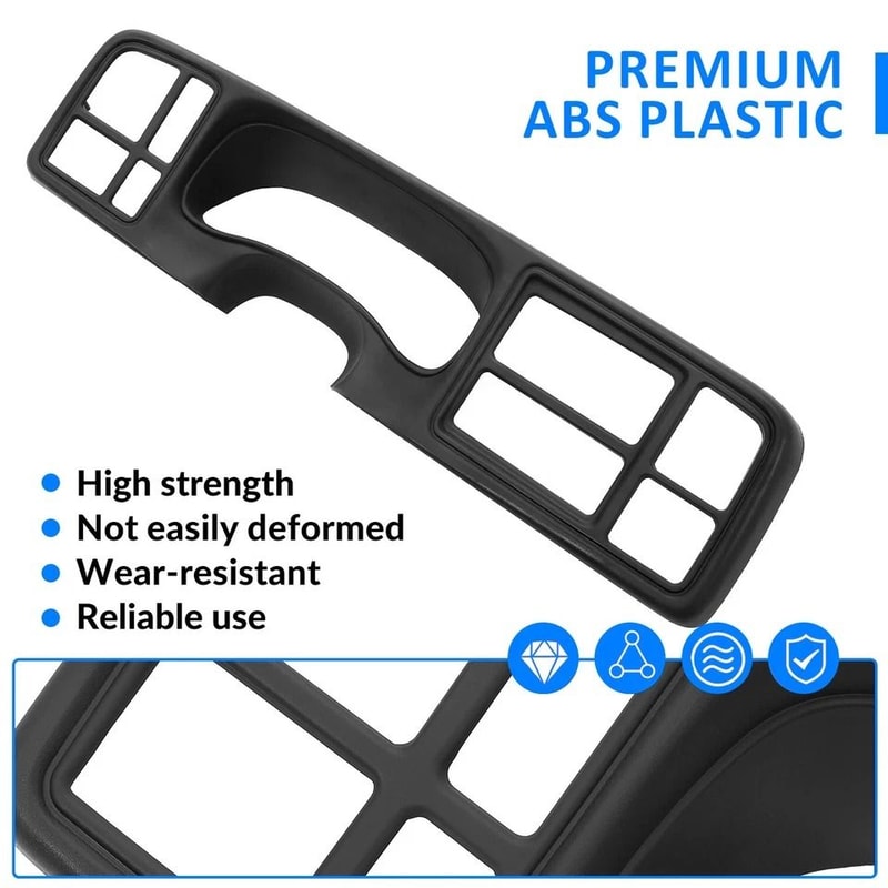 Dark Gray Direct Replacement Radio Dash Trim Bezel For Silverado Tahoe Sierra 3
