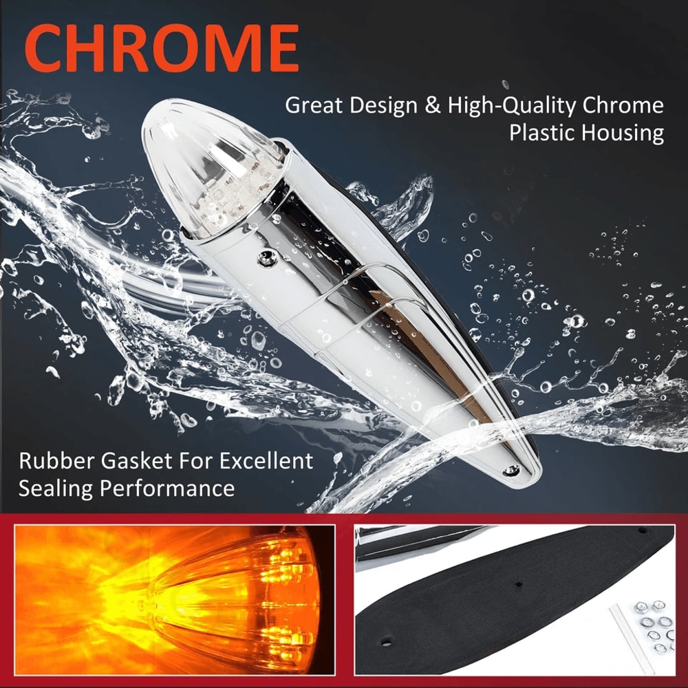 LED Torpedo Lights For Kenworth Peterbilt Truck Roof Marker Lights 9