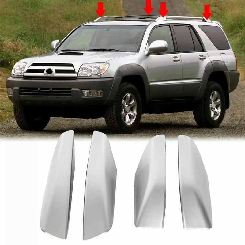 Toyota Runner Silver Roof Rails Rack End Cover Shell Premium Replacement 5
