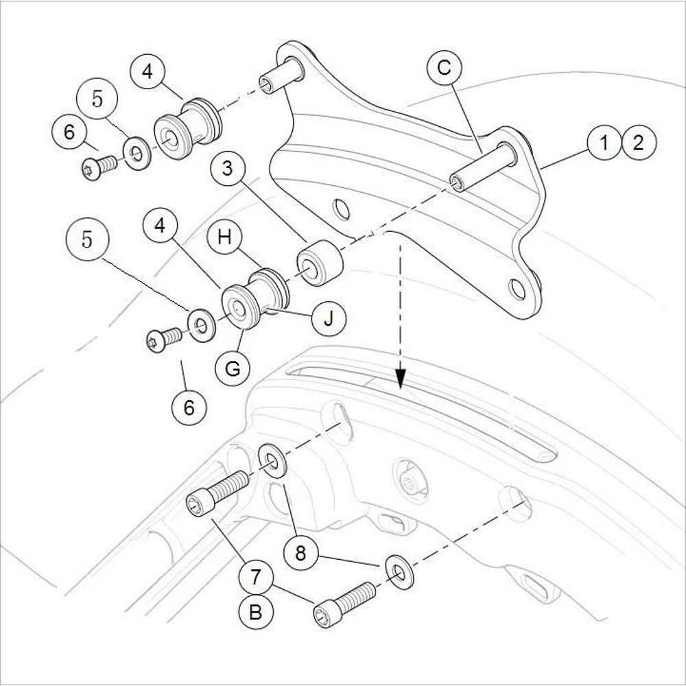 Premium Black Harley Docking Hardware Kit Touring Motorcycle Mount For Street Glide Electra Glide 2