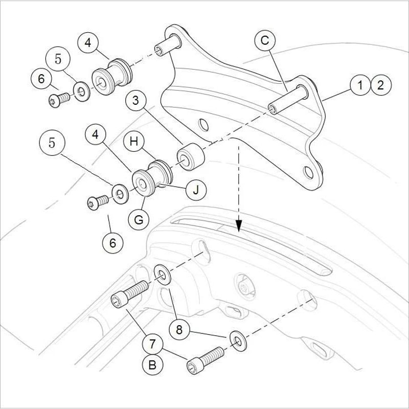 Premium Black Harley Docking Hardware Kit Touring Motorcycle Mount For Street Glide Electra Glide 2