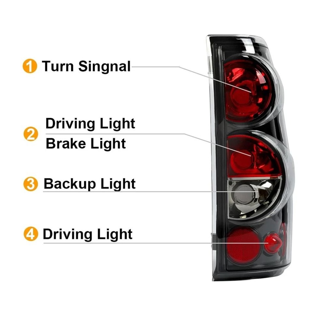 Rear Brake Tail Lights Clear Lens For Chevy Silverado HighQuality Replacement 4