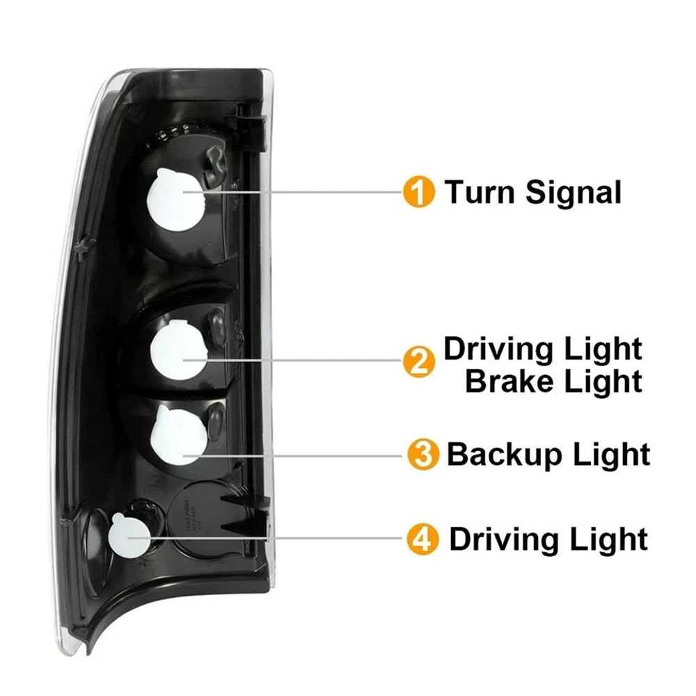Rear Brake Tail Lights Clear Lens For Chevy Silverado HighQuality Replacement 5