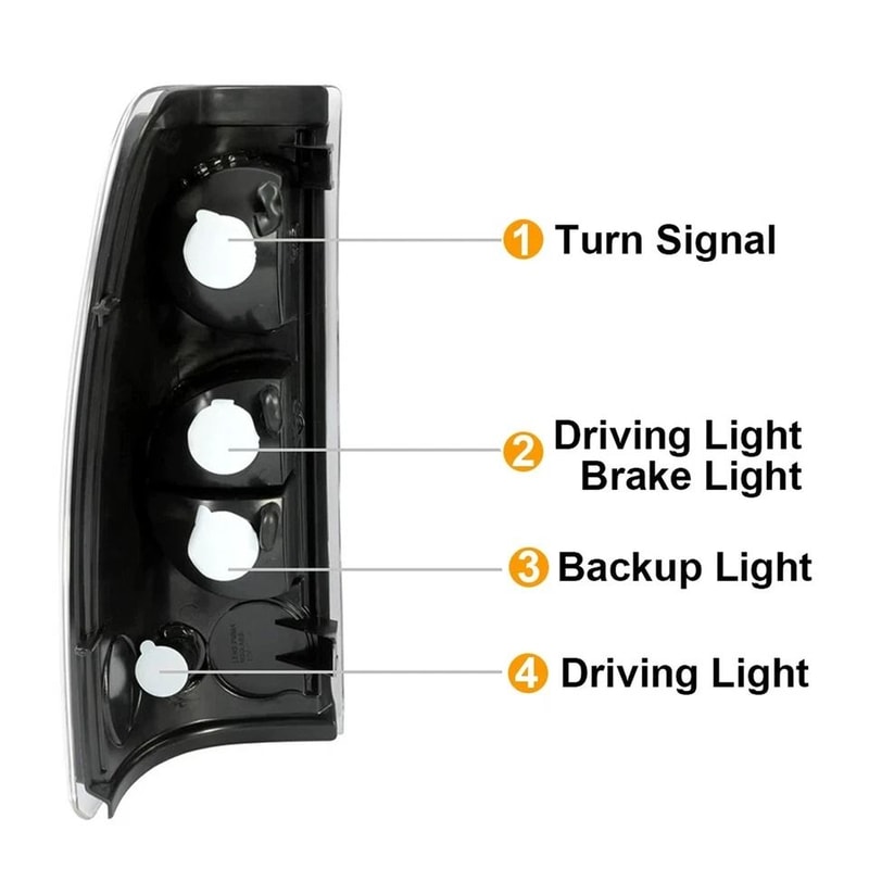 Rear Brake Tail Lights Clear Lens For Chevy Silverado HighQuality Replacement 5