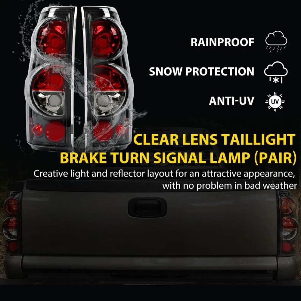 Rear Brake Tail Lights Clear Lens For Chevy Silverado HighQuality Replacement 10