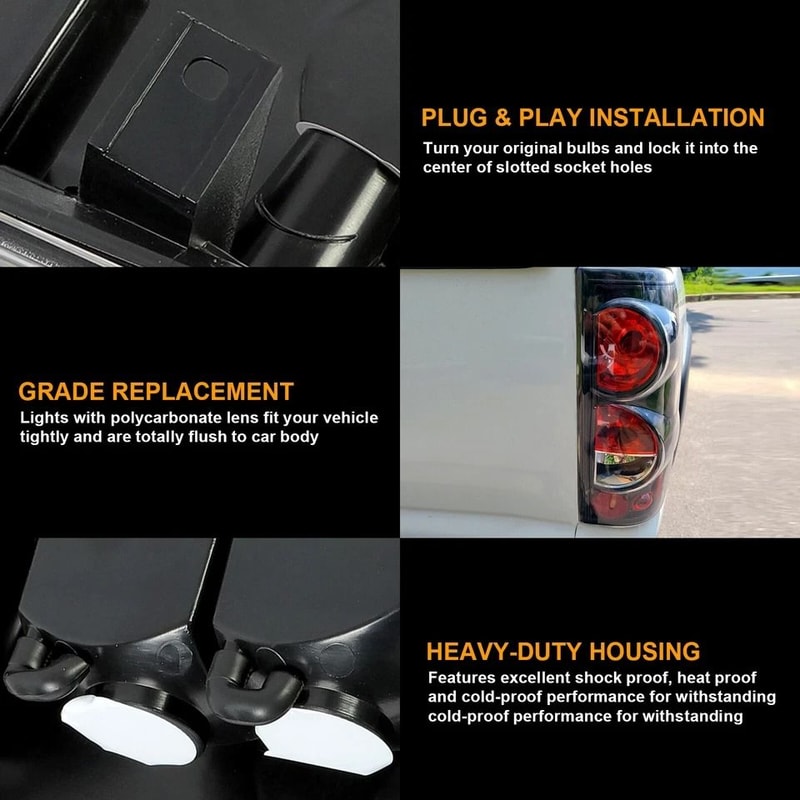 Rear Brake Tail Lights Clear Lens For Chevy Silverado HighQuality Replacement 11