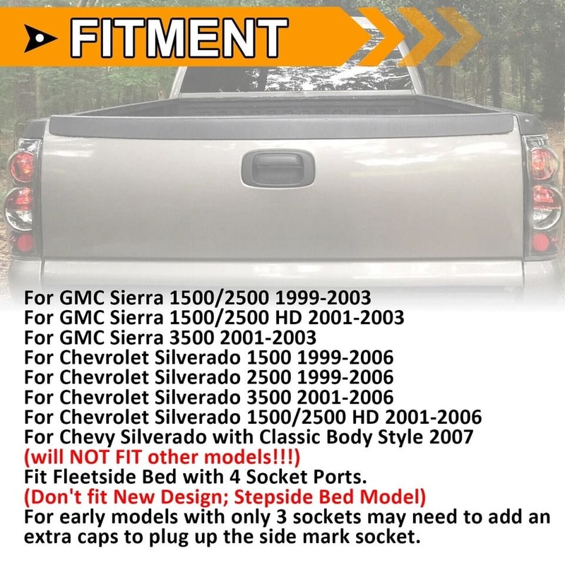 Rear Brake Tail Lights Clear Lens For Chevy Silverado HighQuality Replacement 9