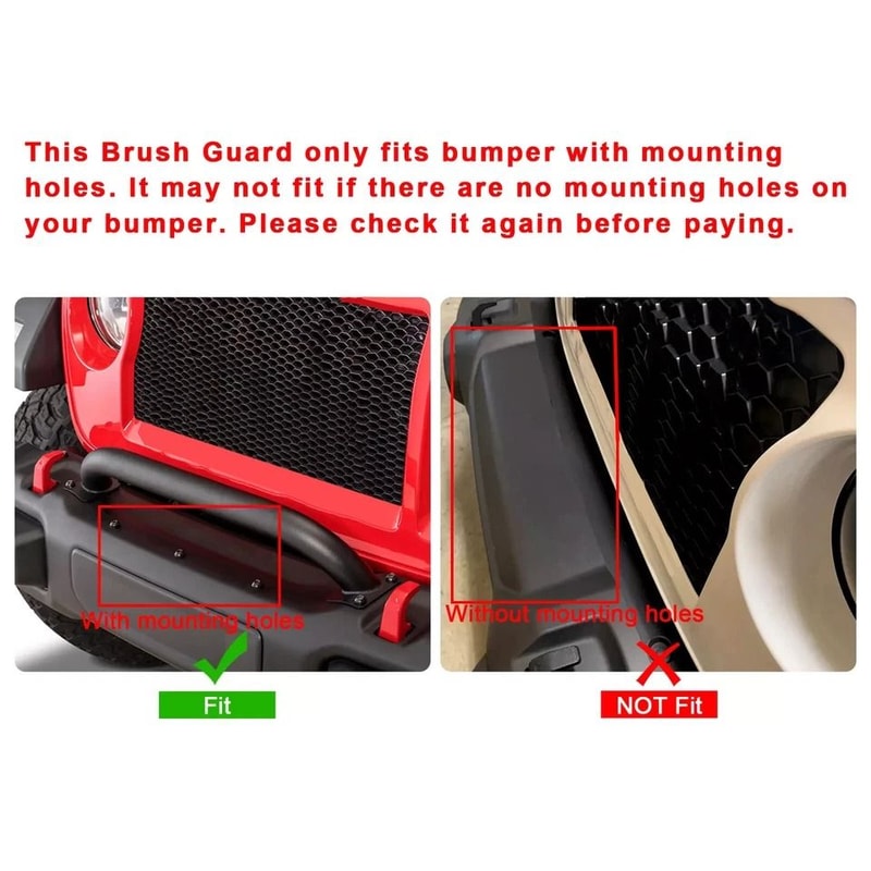 Front Bumper Grille Winch Brush Guard For Jeep Wrangler Gladiator JL HeavyDuty Protection 1