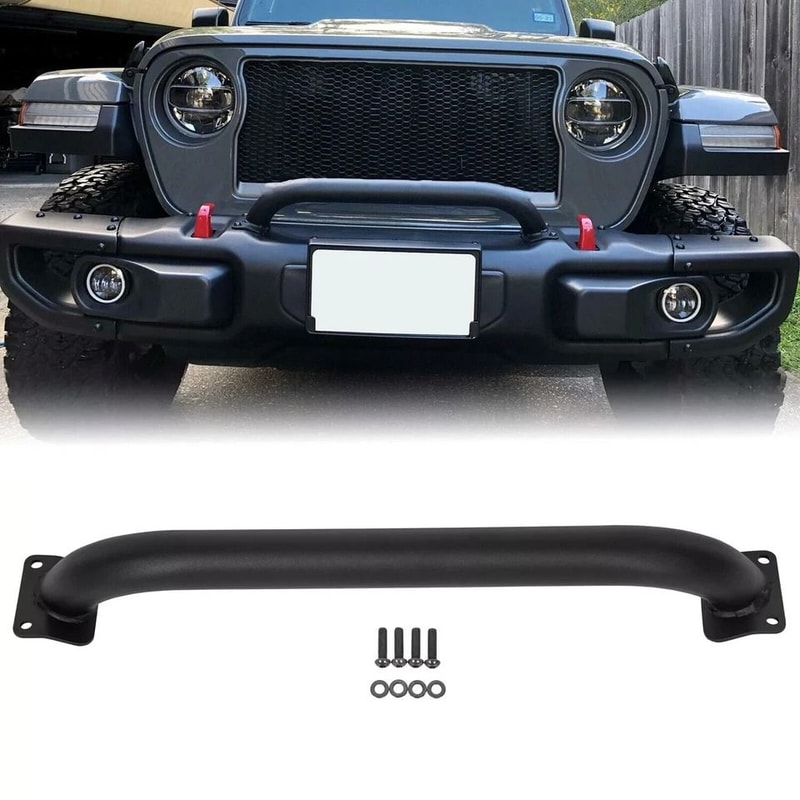 Front Bumper Grille Winch Brush Guard For Jeep Wrangler Gladiator JL HeavyDuty Protection 7