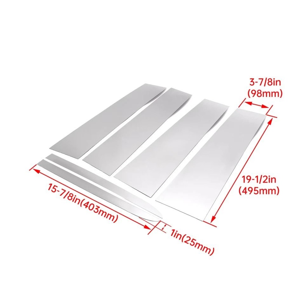 Stainless Steel Chrome Pillar Post Trim For Chevy Silverado GMC Sierra 3