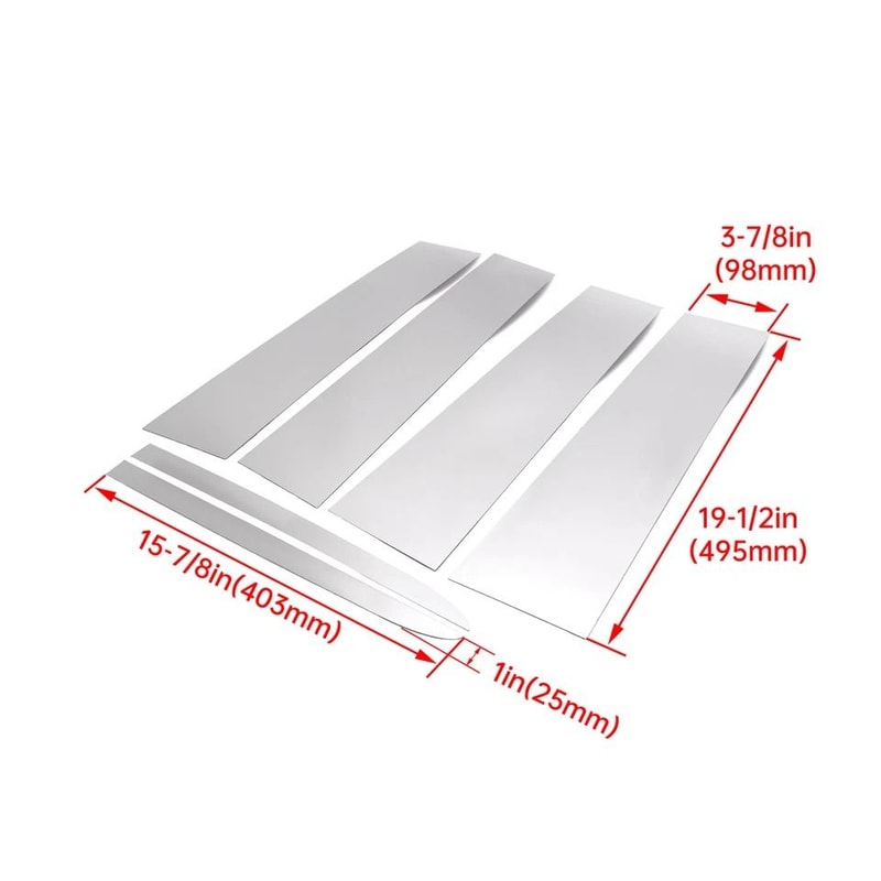 Stainless Steel Chrome Pillar Post Trim For Chevy Silverado GMC Sierra 3