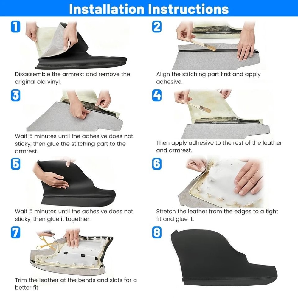 Premium Black Vinyl Armrest Covers For Honda Odyssey Door Panel 17