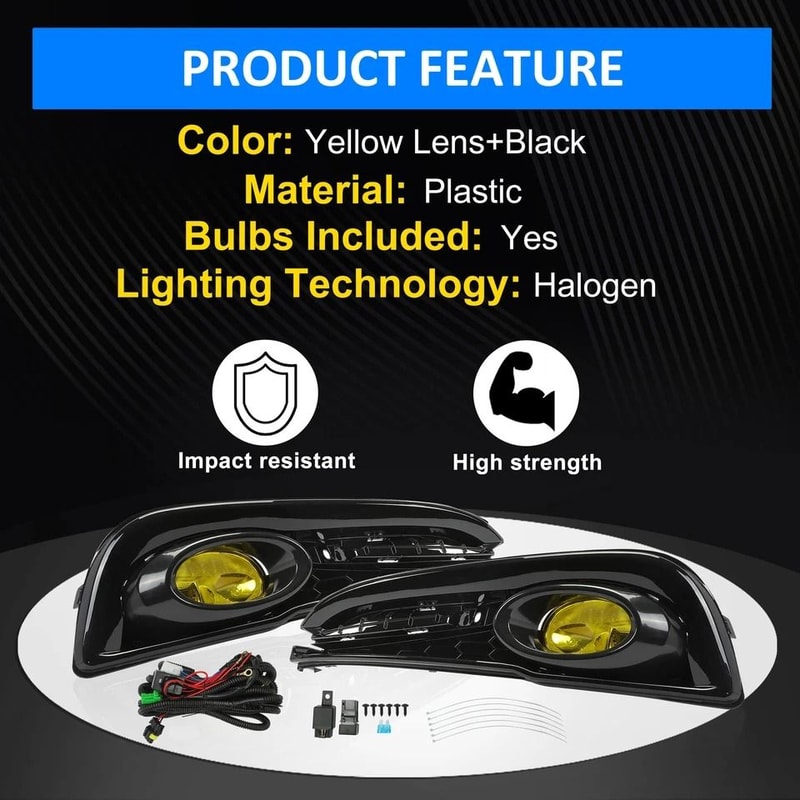Civic Front Fog Lights Replacement Kit Yellow Bumper Assembly W Switch 2