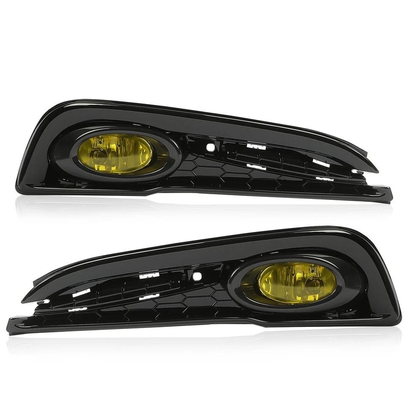 Civic Front Fog Lights Replacement Kit Yellow Bumper Assembly W Switch 12