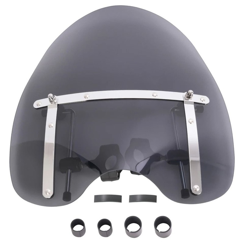 Smoke Motorcycle Windshield For Harley Road Street Glide Custom Fit 3