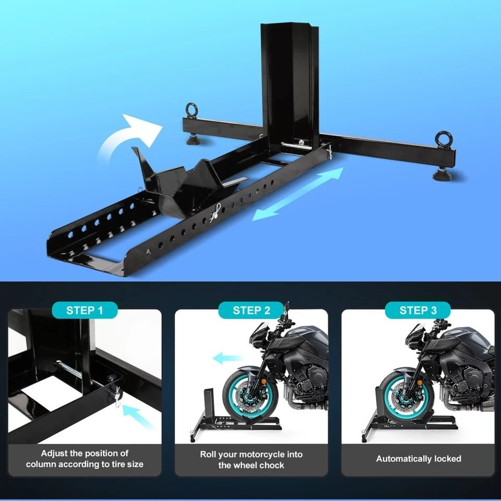 Adjustable Motorcycle Stand Wheel Chock 2
