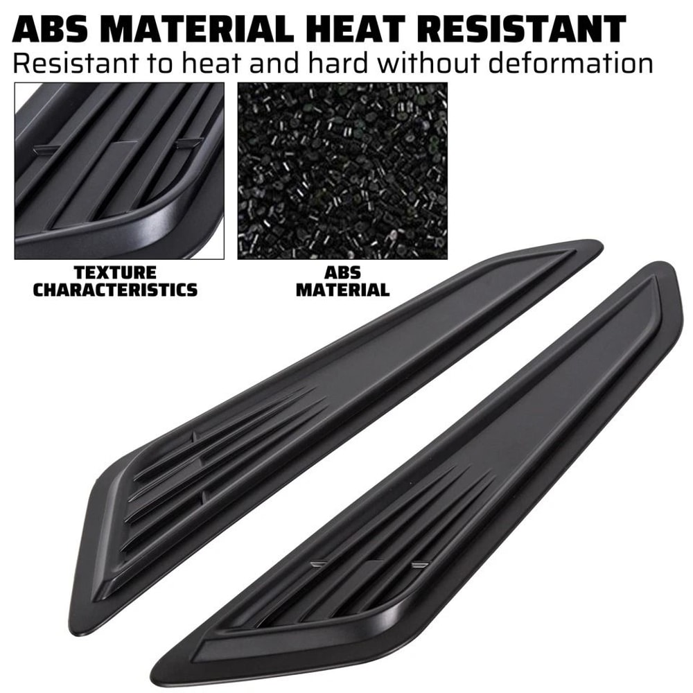 Black Bonnet Hood Vent Scoop Covers Enhance Your Rides Style 4