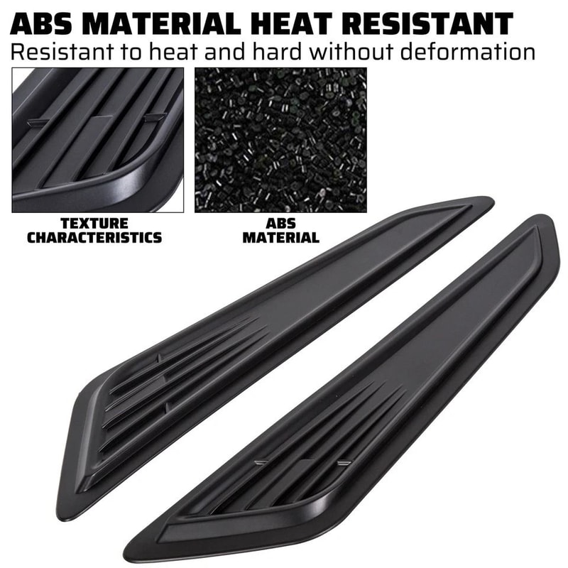 Black Bonnet Hood Vent Scoop Covers Enhance Your Rides Style 4