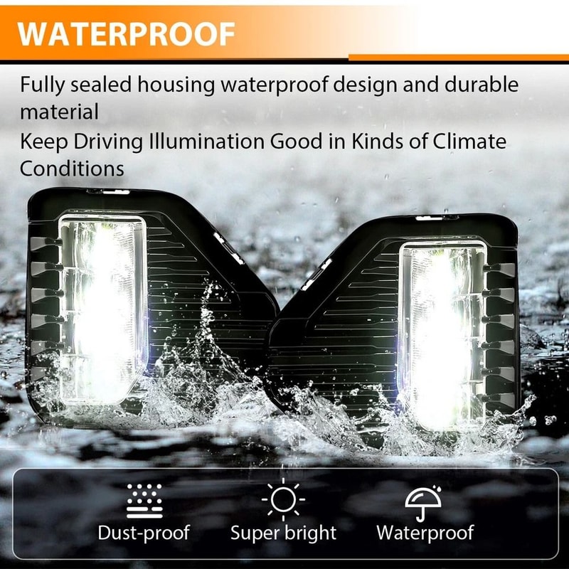 For GMC Sierra Denali LED Fog Lights With Bezel HighPerformance Driving Lamps 1