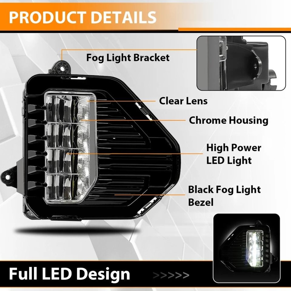 For GMC Sierra Denali LED Fog Lights With Bezel HighPerformance Driving Lamps 2