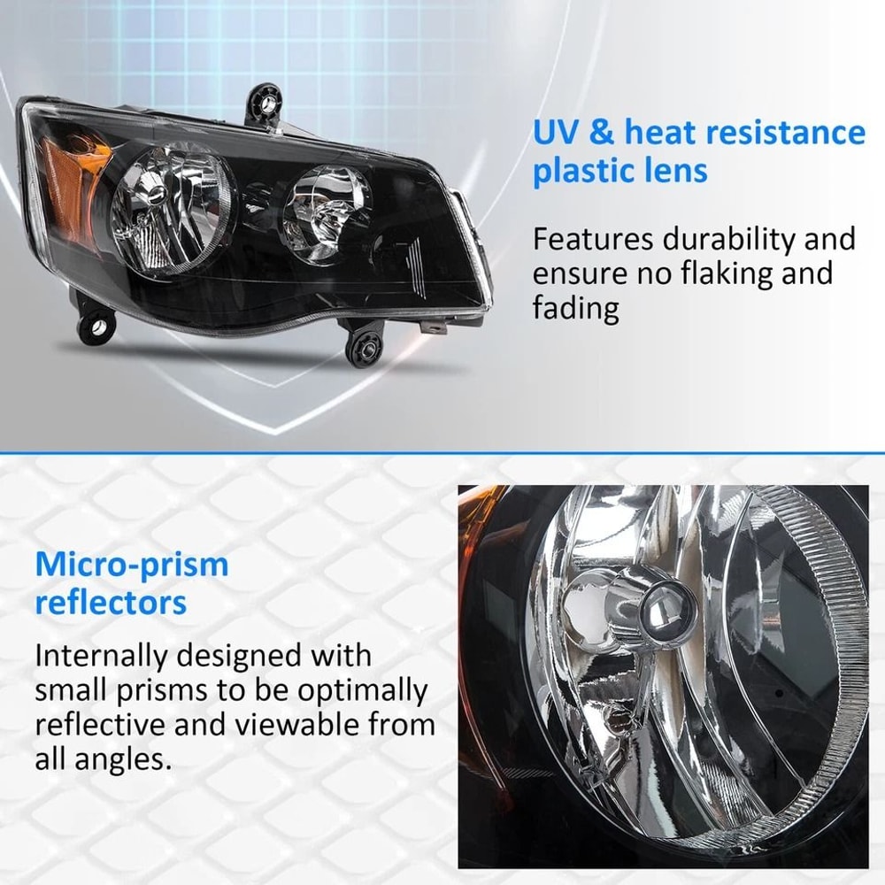 Right Headlight Lamp For Chrysler Town Country Dodge Grand Caravan DOTCertified 3