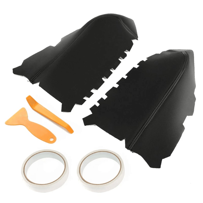 Leather Front Door Panels Armrest Upholstery Cover 9