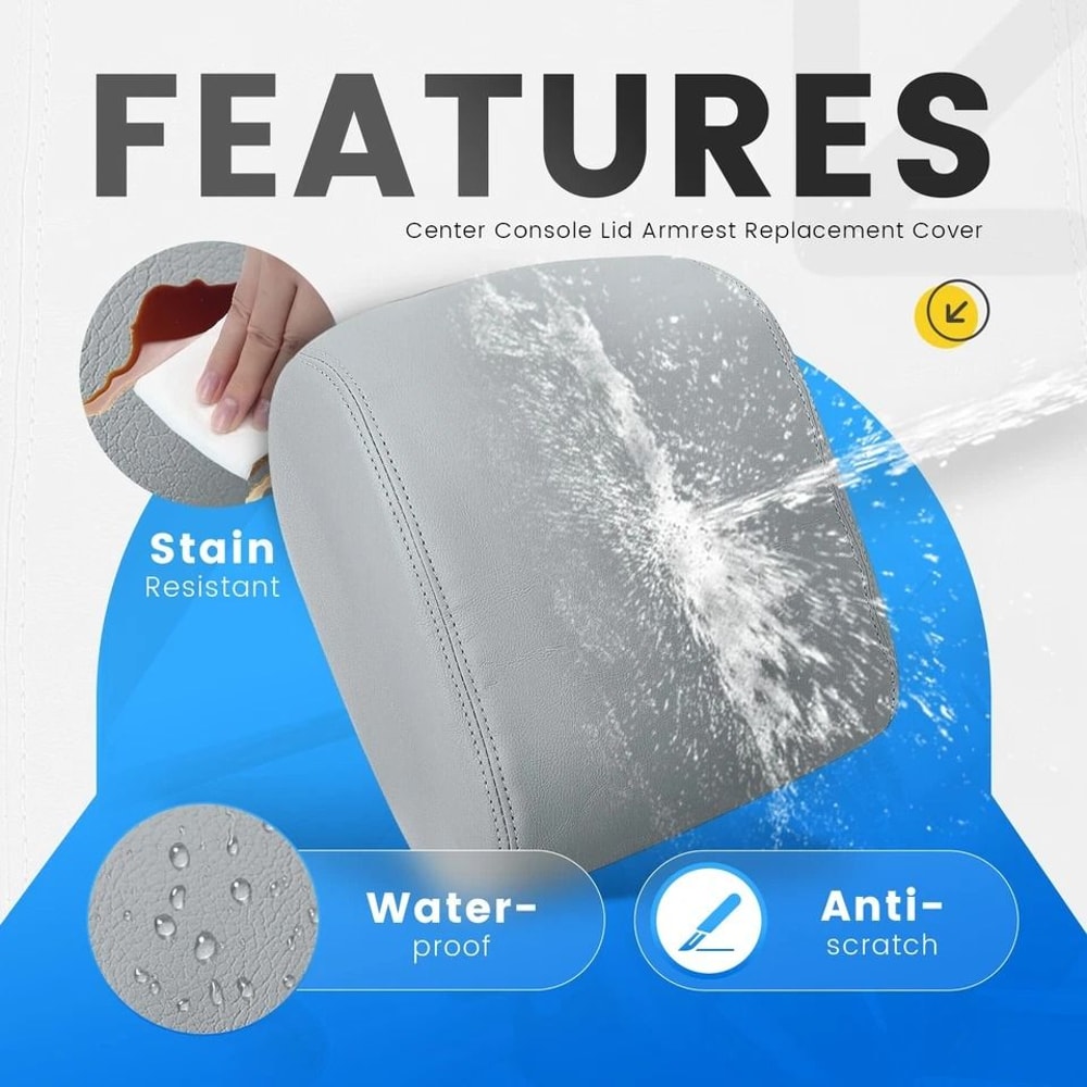 Center Console Armrest Replacement Cover Gray Lid Restorer 2