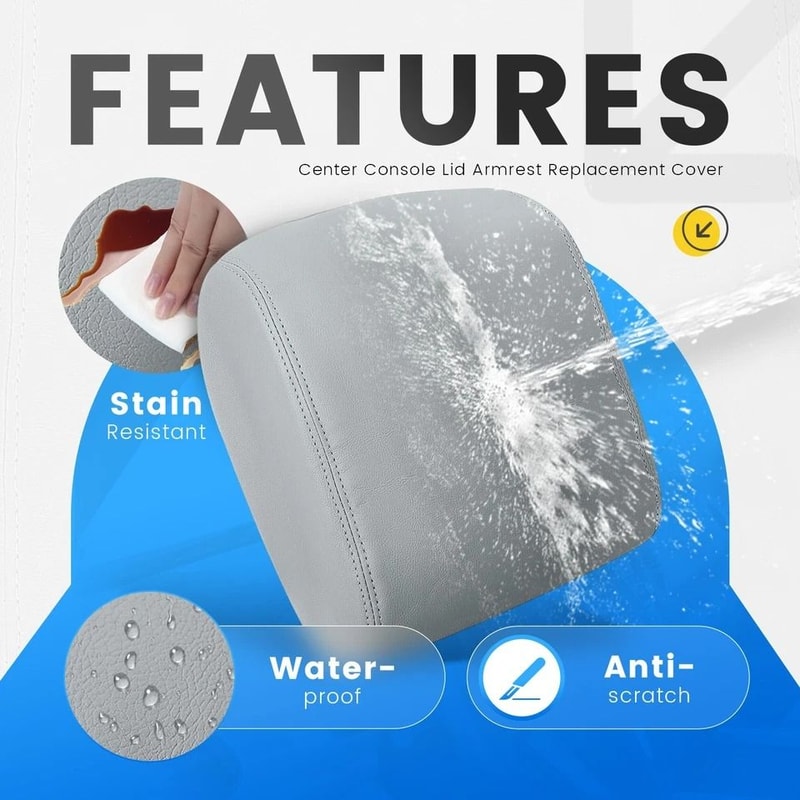 Center Console Armrest Replacement Cover Gray Lid Restorer 2