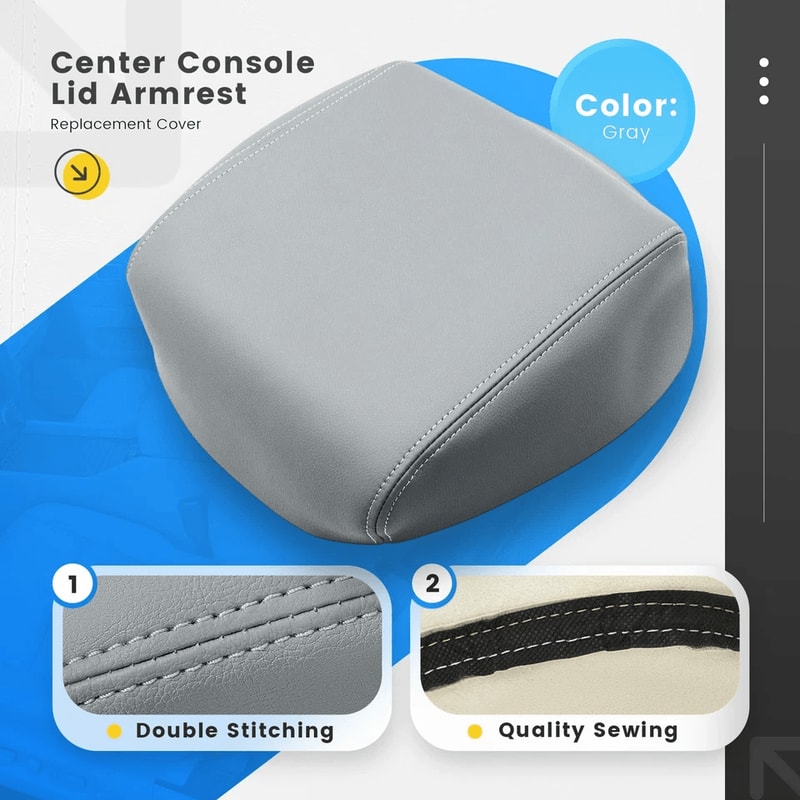 Center Console Armrest Replacement Cover Gray Lid Restorer 12