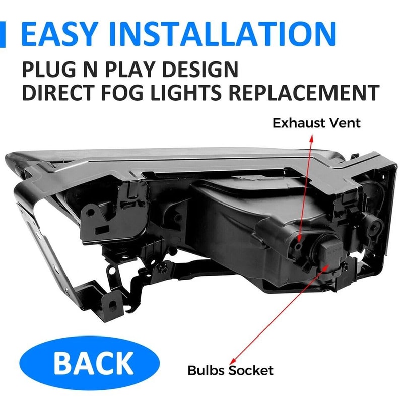 Front Honda Accord Fog Lights Replacement Kit Complete Fog Light Assembly With Bulbs Bezels Harness 5