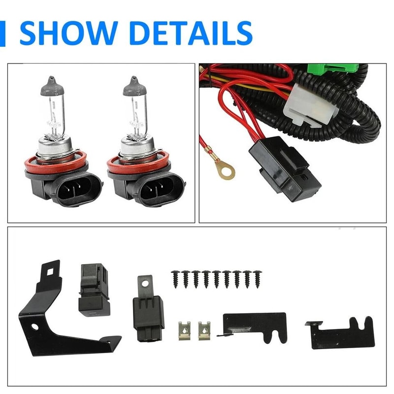 Front Honda Accord Fog Lights Replacement Kit Complete Fog Light Assembly With Bulbs Bezels Harness 6