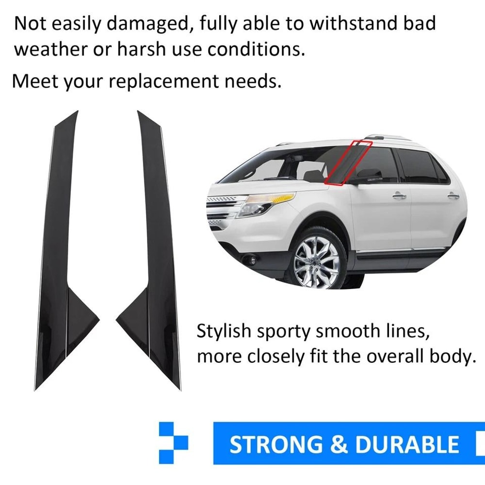 Gloss Black Windshield Trim Pillar Molding For Explorer 4