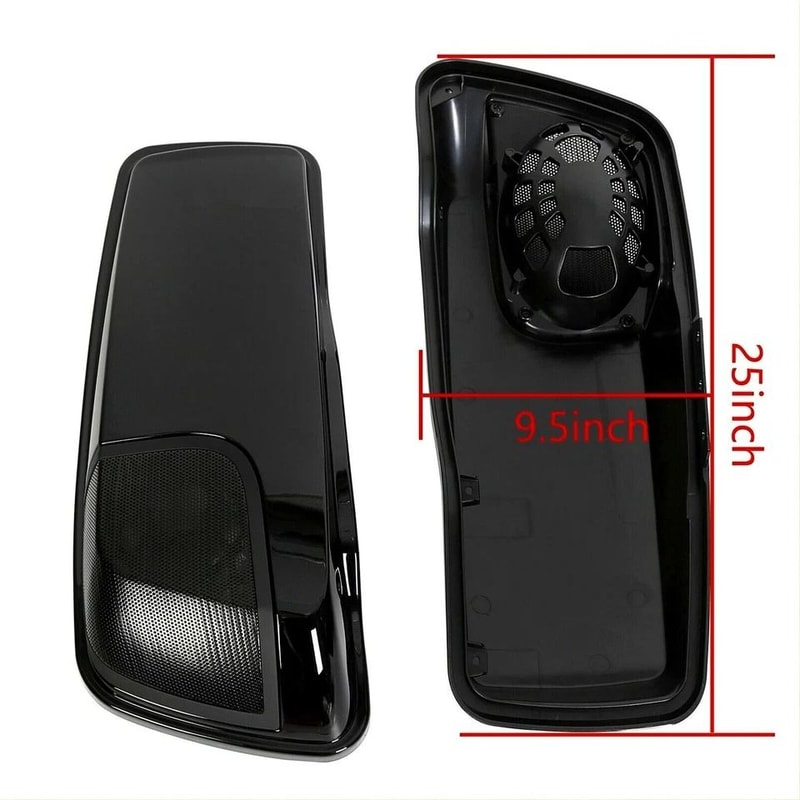 Premium Vivid Black Saddlebag Speaker Lids With Saddlebags Speaker Cutouts For Harley Street Glide 1
