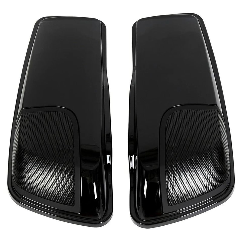 Premium Vivid Black Saddlebag Speaker Lids With Saddlebags Speaker Cutouts For Harley Street Glide 9