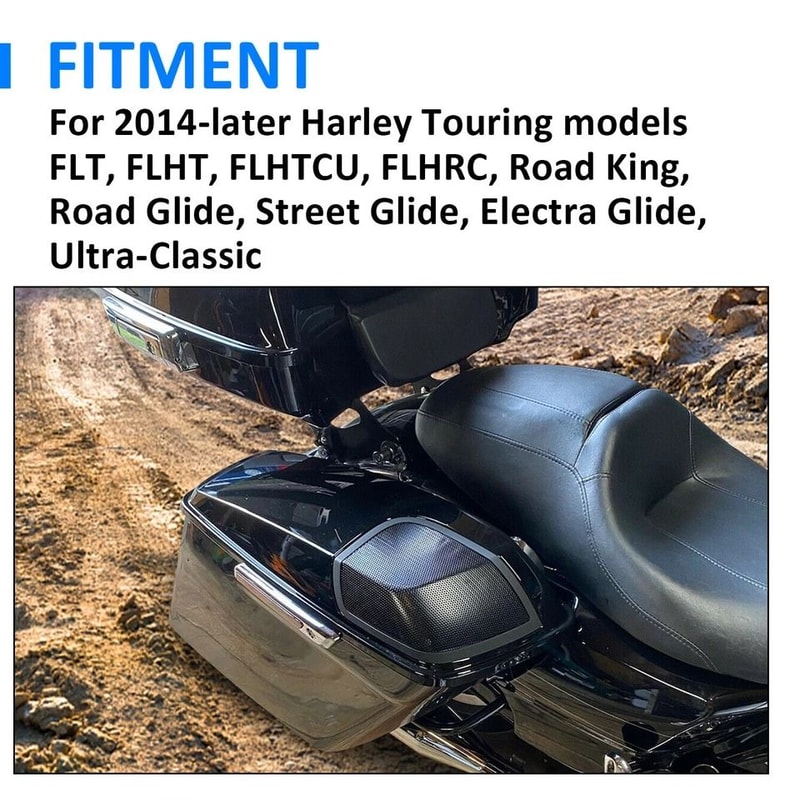 Premium Vivid Black Saddlebag Speaker Lids With Saddlebags Speaker Cutouts For Harley Street Glide 2