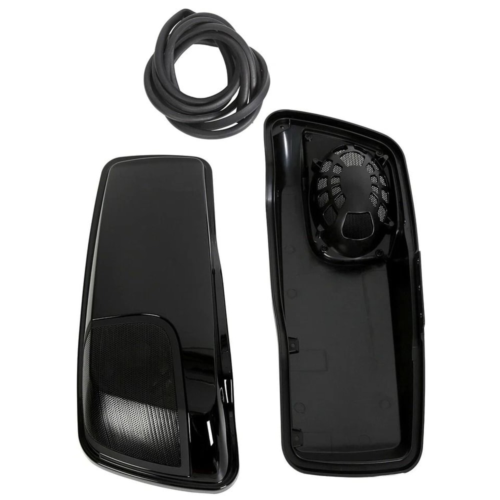 Premium Vivid Black Saddlebag Speaker Lids With Saddlebags Speaker Cutouts For Harley Street Glide 6