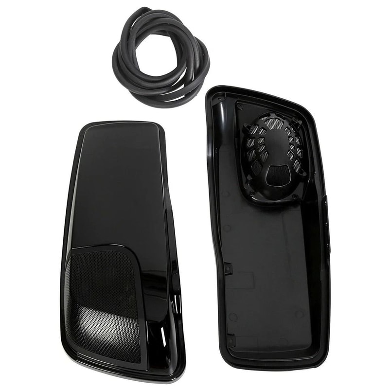 Premium Vivid Black Saddlebag Speaker Lids With Saddlebags Speaker Cutouts For Harley Street Glide 6