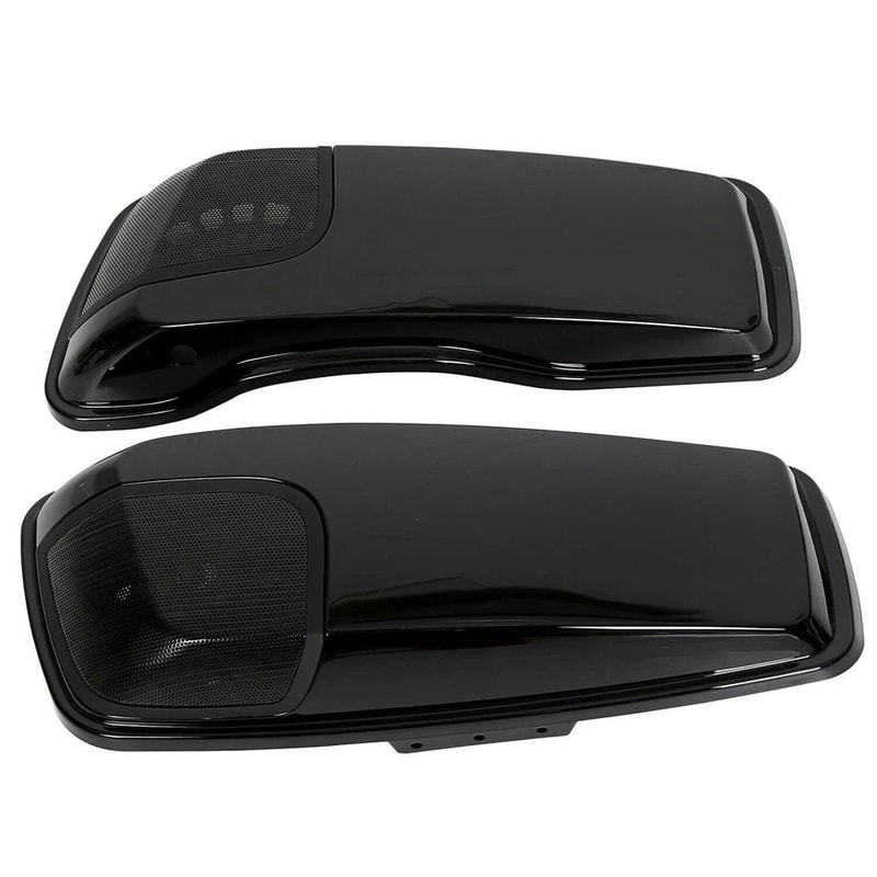 Premium Vivid Black Saddlebag Speaker Lids With Saddlebags Speaker Cutouts For Harley Street Glide 7