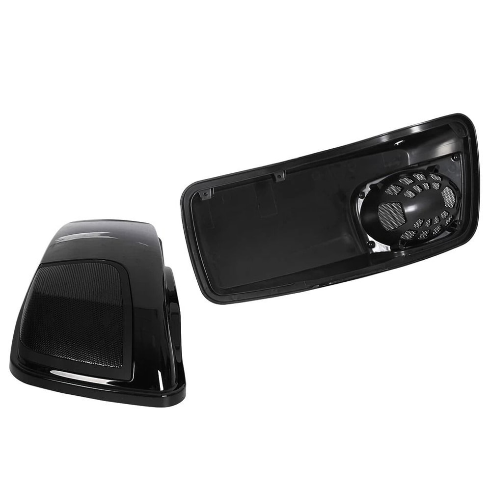Premium Vivid Black Saddlebag Speaker Lids With Saddlebags Speaker Cutouts For Harley Street Glide 8
