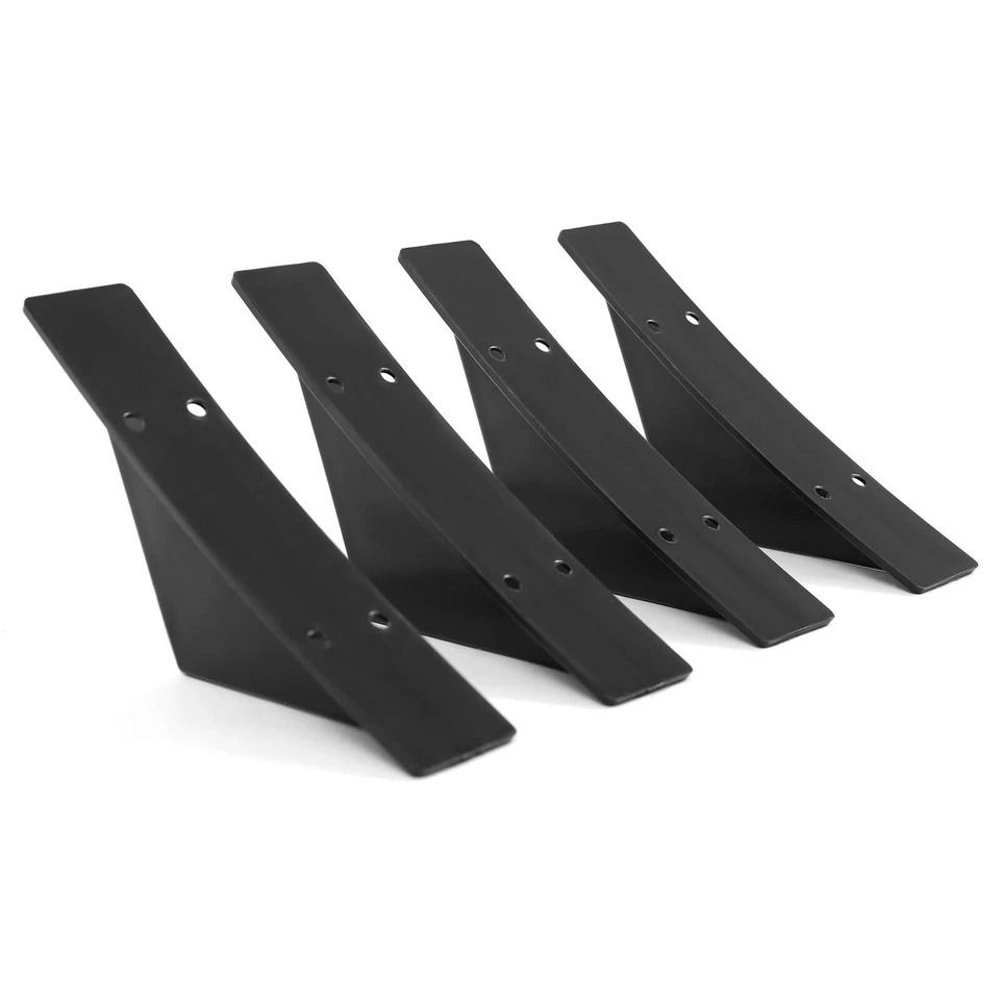 Universal Rear Bumper Diffuser Shark Fin Spoiler Lip Splitter Glossy Black Enhance Car Aerodynamics 3