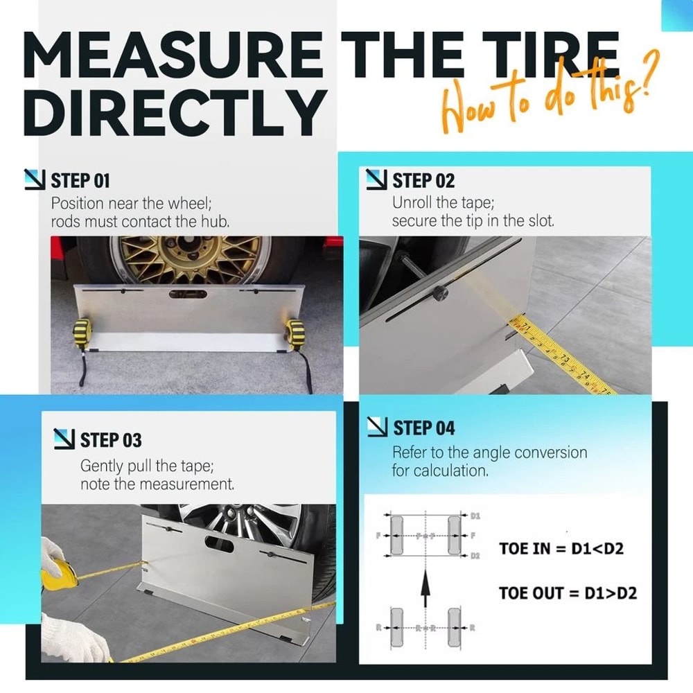 Toe Plates Wheel Alignment Tool Precision Toe Camber Measurement For Accurate Vehicle Alignment 6