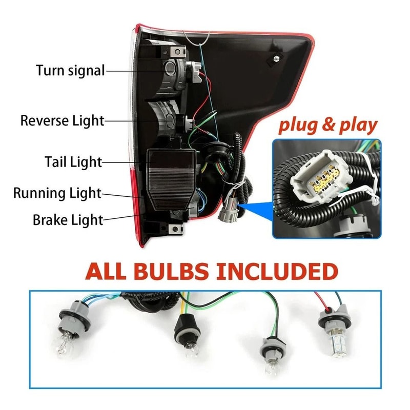 Left Rear Tail Light Assembly For Driver Side LH OEM Replacement 5