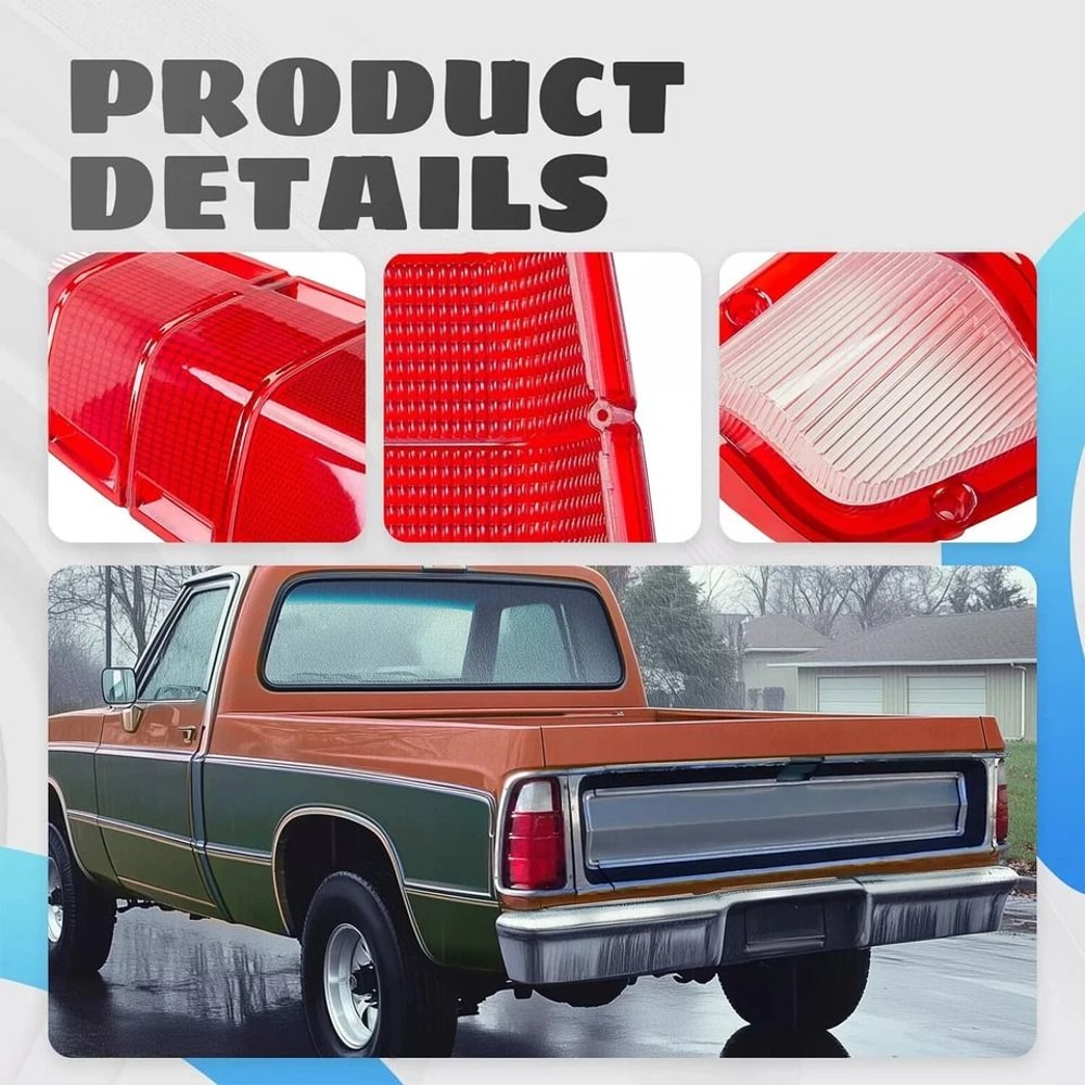 Truck Plymouth Power Wagon Tail Light Lenses Replacement Pair LH RH 5