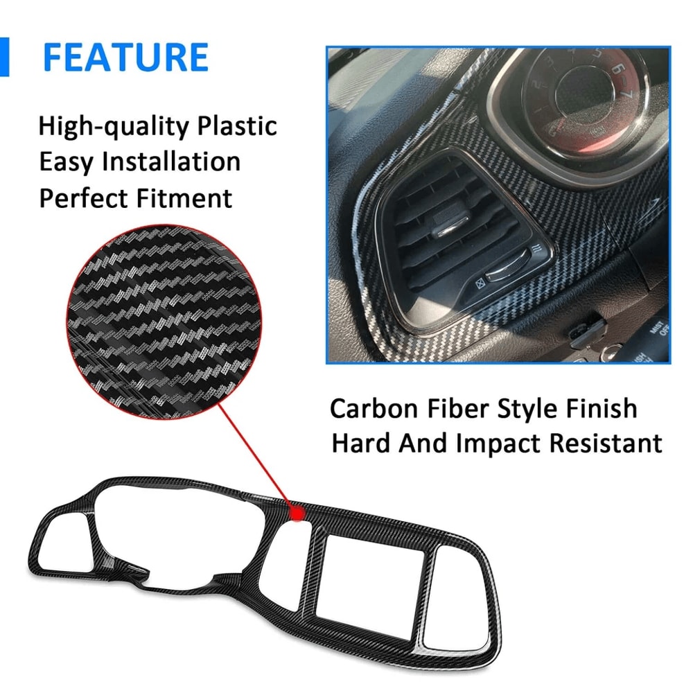 Carbon Fiber Center Console Trim And Dashboard Trim Kit 14