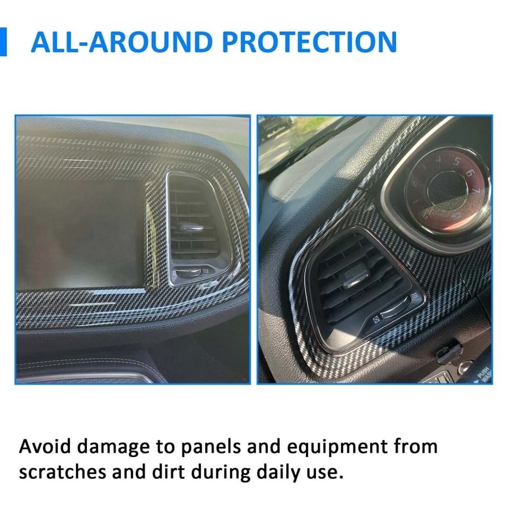 Carbon Fiber Center Console Trim And Dashboard Trim Kit 2