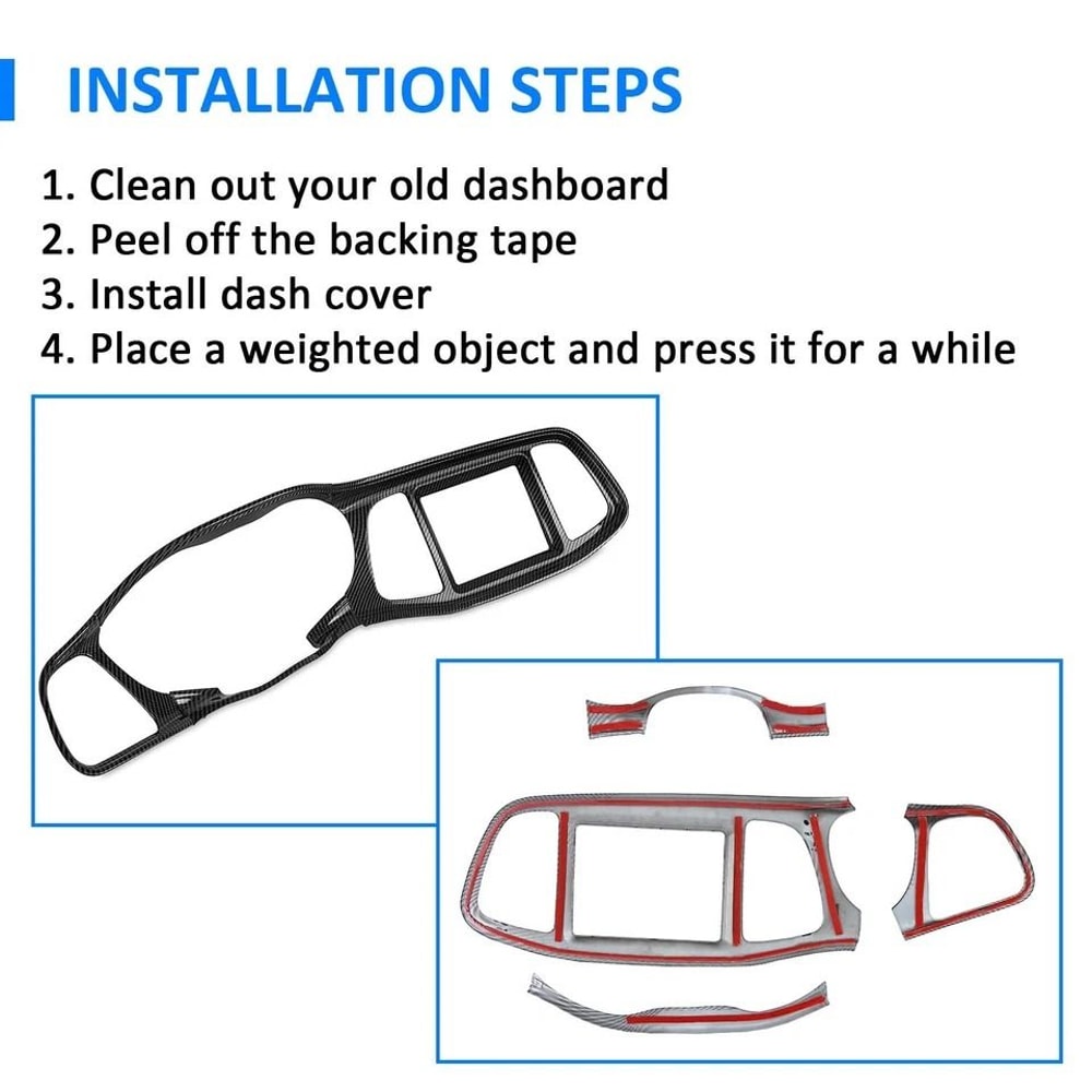 Carbon Fiber Center Console Trim And Dashboard Trim Kit 4